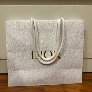 Dior Textured White Bag with Gold Accents
